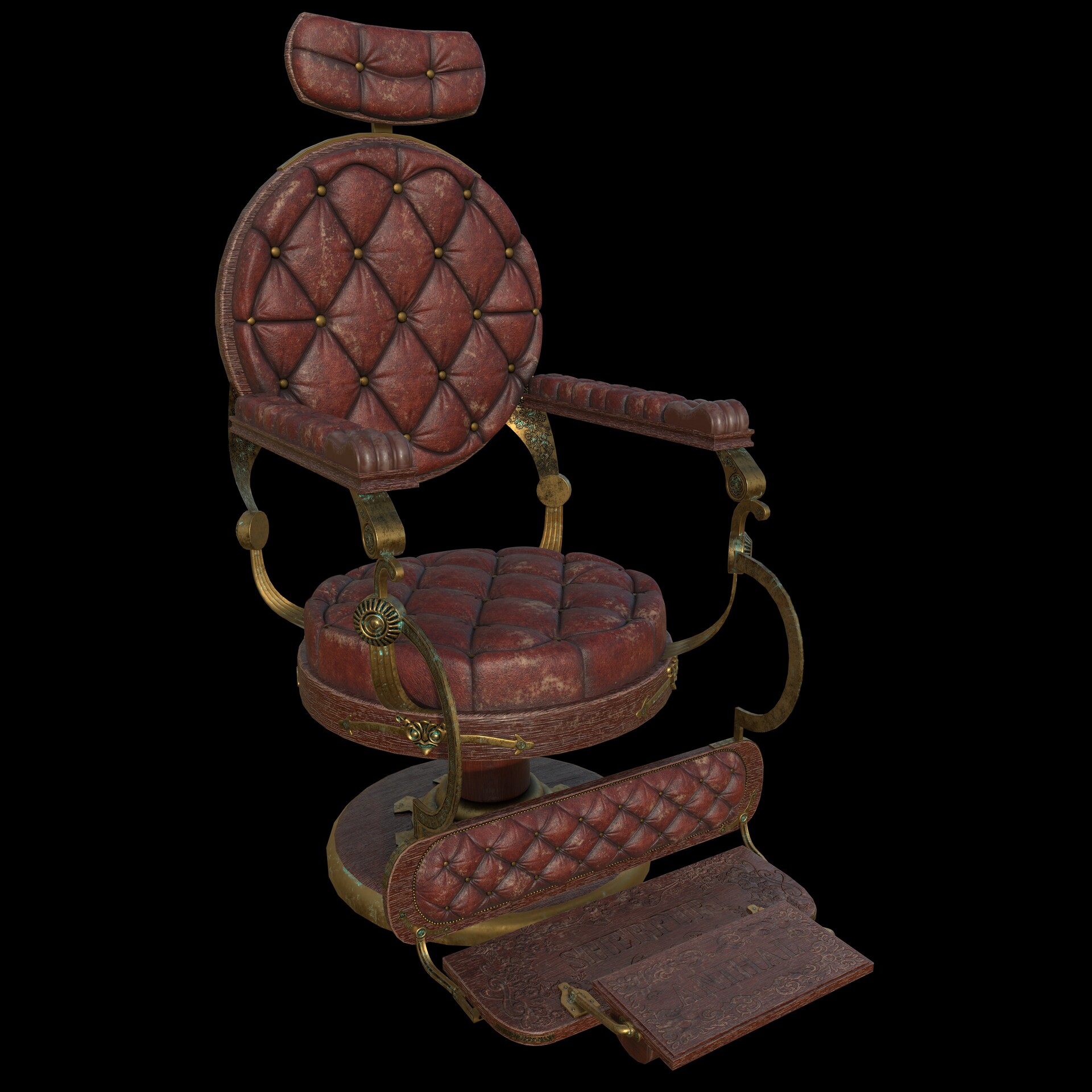 3D Old Red Chair